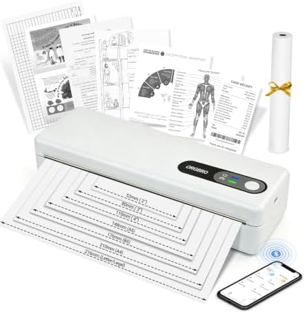 ORGBRO M1 Portable Thermal Printer, 8.5'' x 11'' Wireless Inkless Printer by ORGBRO
