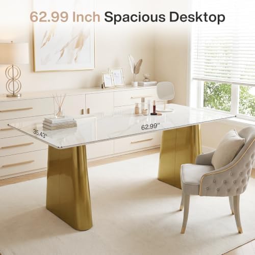 Tribesigns 63" Sintered Stone Executive Desk, Modern Office Writing Desk - Image 7
