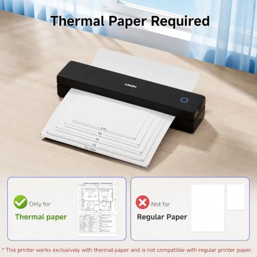 HPRT MT610 Portable Printer, Wireless for Travel, Inkless Thermal, Black - Image 2