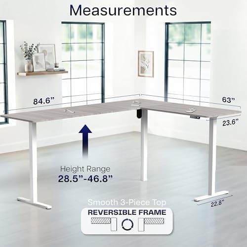 VIVO Dark Gray 84 x 63 in Corner Standing Desk, DESK-E3CTWG-84 - Image 5
