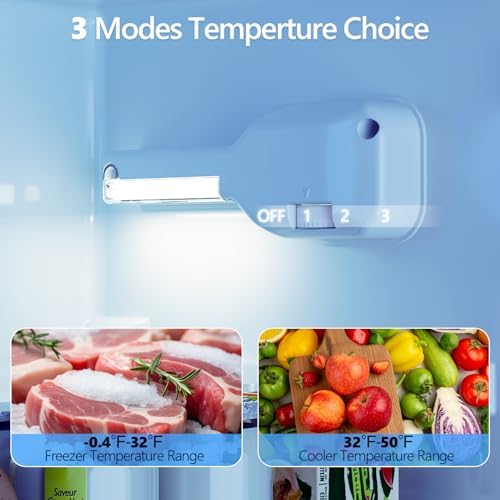 Electactic 2.5 Cu.Ft Mini Fridge with Freezer, Double-Door Compact Refrigerator, Adjustable Glass Shelves, Mechanical Thermostat & Leveling Feet, Space-Saving for Apartment/Dorm/Office, White - Image 5