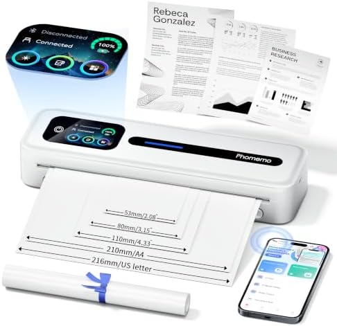 Phomemo M832D Touchscreen Portable Printer Inkless Thermal Wireless Travel by Phomemo