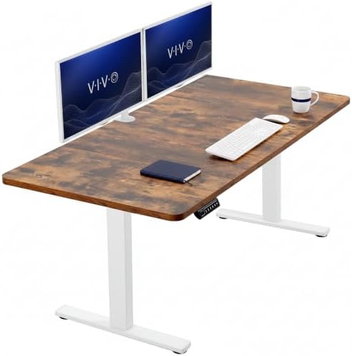 VIVO Rustic Vintage Brown 60 x 30 in Standing Desk, DESK-KIT-1W6N-30 by VIVO