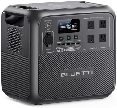 BLUETTI AC180 Portable Power Station 1152Wh 1800W LiFePO4 Solar Generator by Unknown