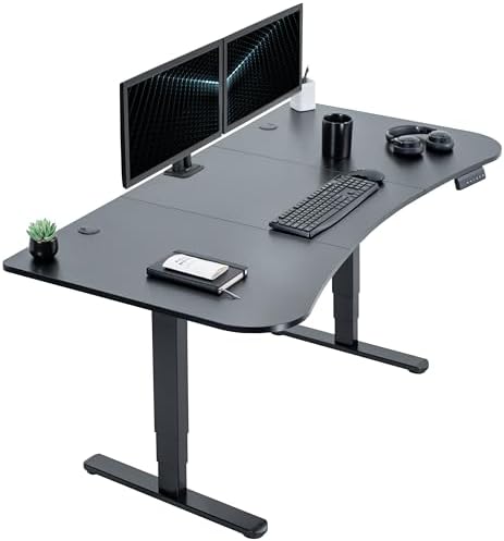 VIVO Black Carbon Fiber 63 x 32 in Standing Desk, DESK-KIT-2B1R by VIVO