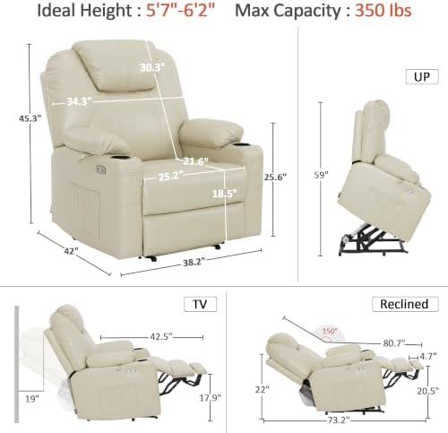 MCombo Oversized Power Lift Recliner Chair for Elderly, Big and Tall R7510 - Image 3