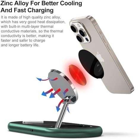 3 in 1 Charging Station for Apple Devices, Faster Mag-Safe Charger Stand, Magnetic Wireless Charger Station for iPhone 17 16 15 14 13 12 Pro Max Plus, Apple Watch iwacth & AirPods, (Alpine Green) - Image 2