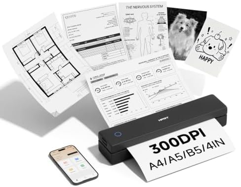 HPRT MT620 Pro Portable Printer, Wireless for Travel, Inkless Thermal by HPRT