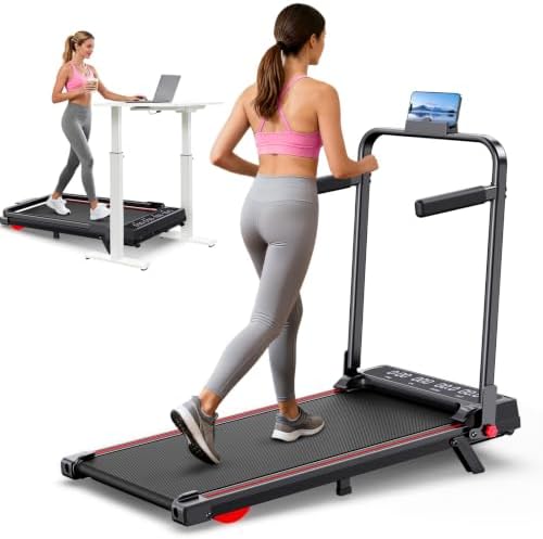 Walking Pad Treadmill for Home Small, 3-in-1 Walking Pad with Handle Bar, 9% Incline Under Desk Treadmill with 300lbs Capacity by FasionTrekRun