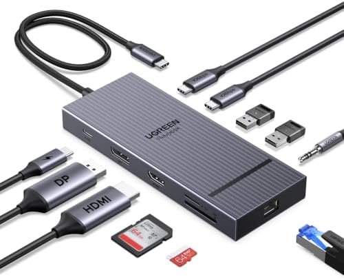 UGREEN USB C Docking Station Dual Monitor, 11-in-1 Dock with HDMI and DP by UGREEN