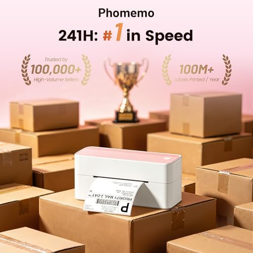 Phomemo High-Speed Thermal Label Printer, 241H Label Printer & 20Pcs Labels - Image 6