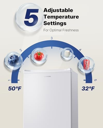 Upstreman 3.2 Cu.Ft Mini Fridge with Freezer, White-BR321 - Image 3