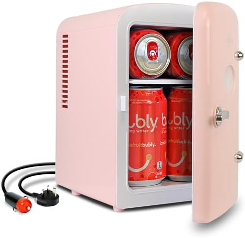 Koolatron Mini Fridge - 6 Can Refrigerator for Bedroom Office, Portable Table Top Beverage Cooler, 12V 110V Refrigerador For Drinks, Soda, Wine, Use In Car, Dorm, Outdoor, Patio by Koolatron
