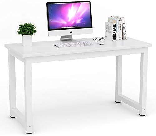 Tribesigns Modern Simple Computer Desk, 47 inch Office Desk Computer Table, Study Writing Study Desk for Home Office, White by Tribesigns