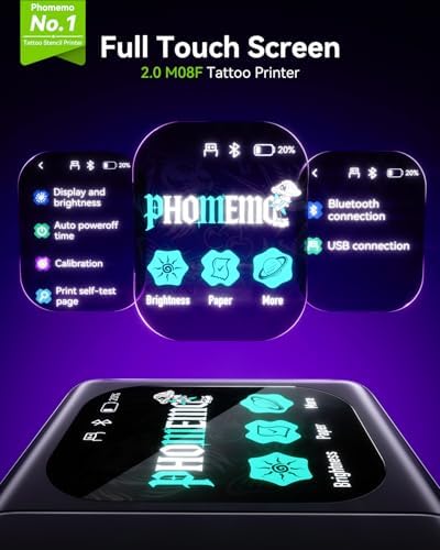 Phomemo M08F Plus Touchscreen Tattoo Stencil Printer, Bluetooth, Thermal - Image 2