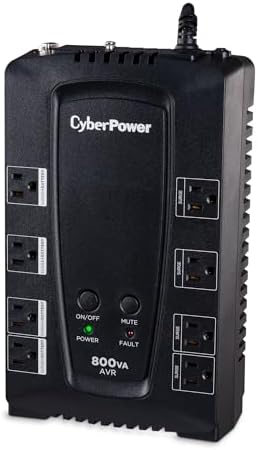 CyberPower CP800AVR AVR UPS Battery Backup and Surge Protector, 800VA/450W, 8 Outlets, Compact, UL Certified - Image 2