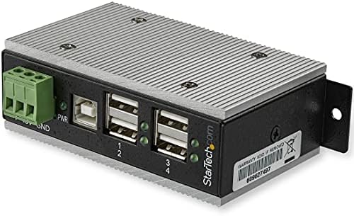 StarTech 4-Port USB 2.0 Hub, Metal, ESD Surge, Extended Temp (HB20A4AME) by StarTech