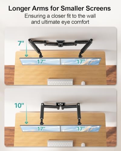 Long Arm Dual Monitor Wall Mount for 17-32", Max 27.1" Extension - Image 3