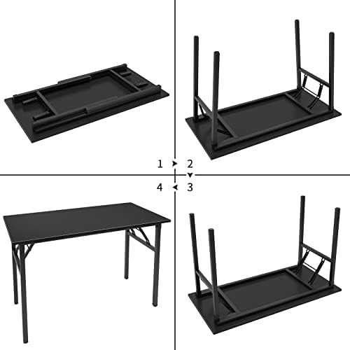 Need Office Computer Desk 47.2x23.6 in Sturdy Folding Laptop Table Black - Image 5