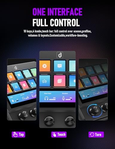 Stream Control Deck 10 Programmable Macro Keyboard 4 Knob Stream Controller 0-60° Adjustable LCD Macro Pad Wired Shortcut Keyboard for Streamers/Content Creators/Office Compatible with Windows /macOS - Image 5