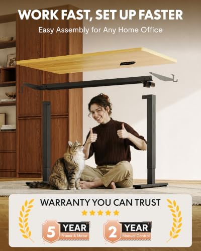 FLEXISPOT EN1 48"x24" One-Piece Standing Desk, Maple (Black Frame) - Image 4