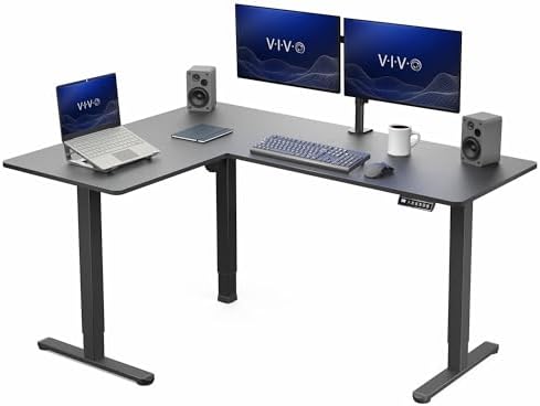 VIVO Black 63 x 47 in Corner Standing Desk, DESK-E3CTB-47 by VIVO