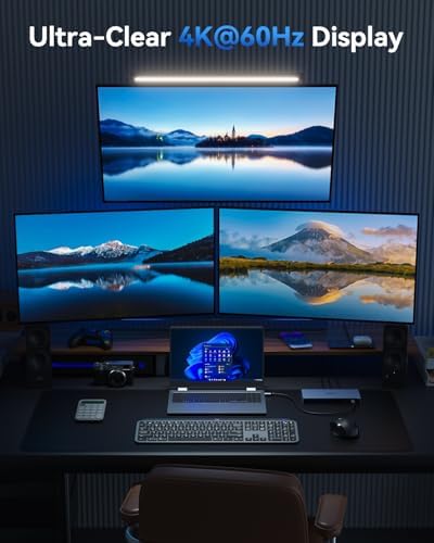 Selore USB C Docking Station 3 Monitors Laptop Hub Dual 4K HDMI +DP - Image 3