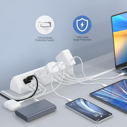 Jgstkcity Desk Clamp Power Strip USB C 45W,1200J Surge Protector - Image 4