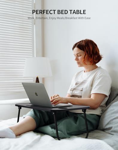 ZEAPTAC Foldable Lap Desk, Bed Desk, Bed Table & Laptop Stand w/Cup Holder - Image 2