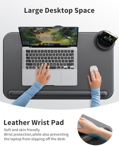 SAIJI Laptop Lap Desk with External Monitor Holder Fits Up to 17" Laptops - Image 2