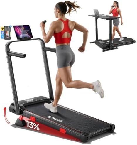 RHYTHM FUN 13% Incline Walking Pad Treadmill with Handles, 6.2MPH, Foldable by RHYTHMFUN