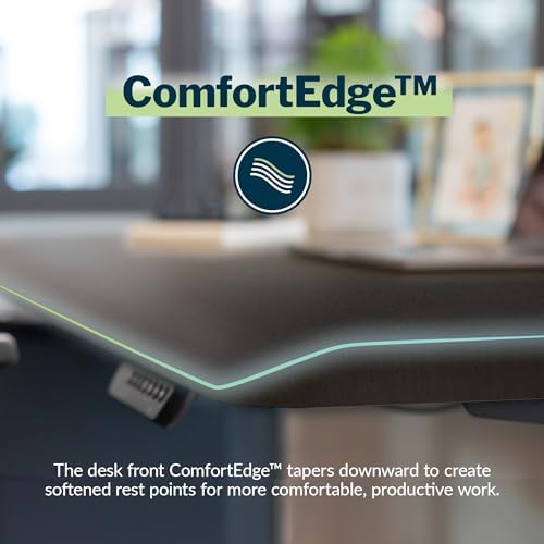 Vari ComfortEdge 48x30 Inch Adjustable Electric Standing Desk – Sit Stand VariDesk with Memory Presets, Sloped Edge, 220 LB Capacity + Tool-Free Assembly (Black Top/Black Legs) - Image 4
