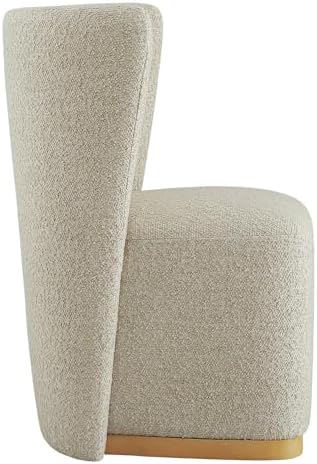 CHITA Upholstered Rolling Dining Chair with Casters Set of 2, Oatmeal - Image 6