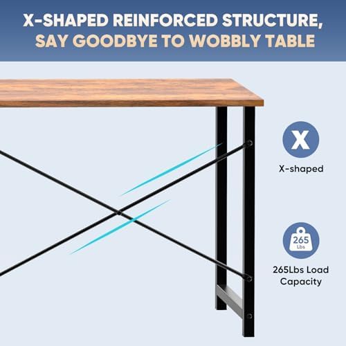 DUMOS 47 Inch Small Computer Desk, Gaming Desks for Home Office Bedroom - Image 5