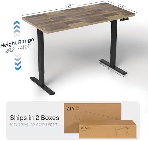 VIVO Reclaimed Wood 55 x 28 in Standing Desk, DESK-KIT-1B55P - Image 3