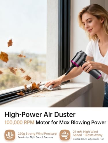 REWONDER Cordless Car Vacuum Cleaner & Blower Portable Handheld Mini Vac High Power - Image 4