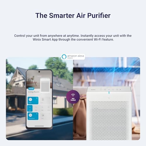 WINIX 5530 Air Purifier (New Generation of 5500-2 with App Control) for Home Large Room Up to 1882 Ft² in 1 Hr, True HEPA, High Deodorization Carbon Filter and Auto Mode, Captures Pet Allergies, Smoke - Image 4