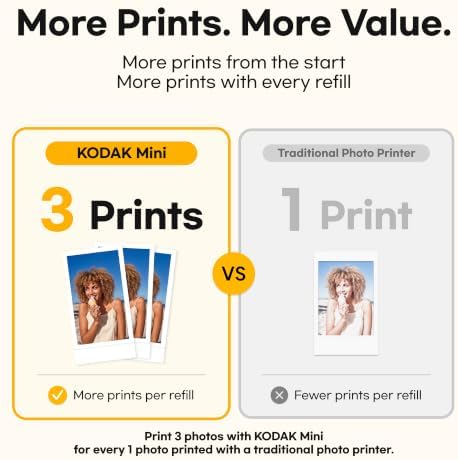KODAK Mini 2 Retro 2x3 Portable Photo Printer, 4PASS, 38 Sheets, Black - Image 6