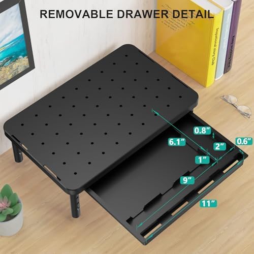 WALI Computer Monitor Stand with Storage, Monitor Riser 3 Height Adjustable - Image 7