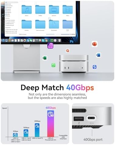 ORICO 40Gbps Laptop Docking Sation Stand for Mac mini M6, M5 Pro, M4/M4 Pro - Image 3