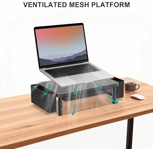 WALI Computer Monitor Stand with Storage and Pen Holder - Image 5