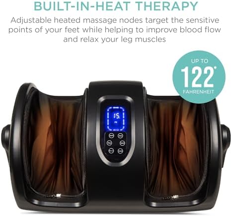 Best Choice Products Shiatsu Foot Massager with Heat for Plantar Fasciitis & Neuropathy, Kneading Foot & Calf Massager with Remote, 360° Adjustable Handle, Rolling & Compression Massage - Black - Image 3