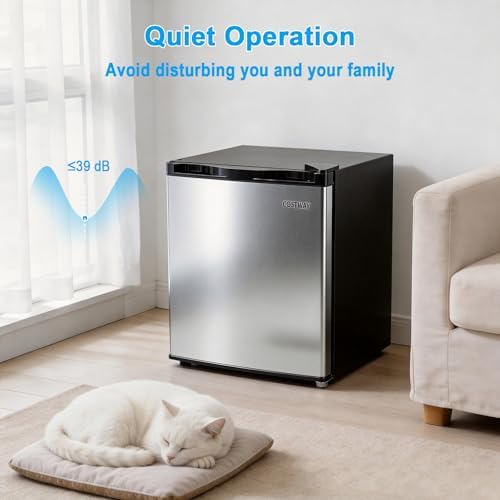 COSTWAY 1.7 Cu.Ft Mini Fridge with Compartment for Dorm Office Bedroom - Image 6