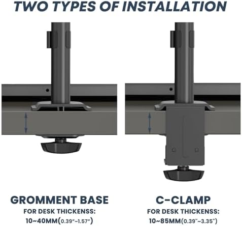 Dual Monitor Stand and Laptop Mount, Fits 32" Monitor & 15" Laptops - Image 6
