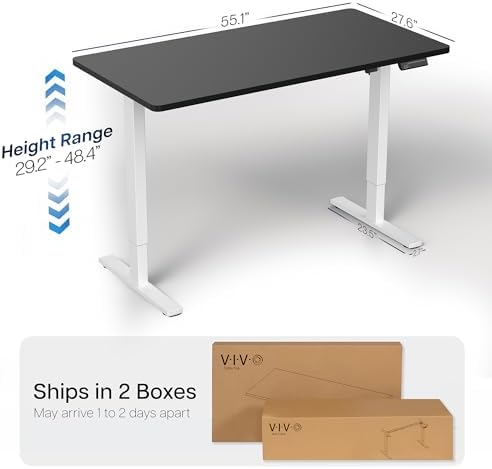 VIVO Black 55 x 28 in Standing Desk, DESK-KIT-1W55B - Image 3