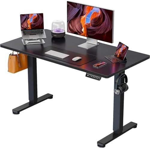ErGear Height Adjustable Electric Standing Desk, 44 x 24 Inches Sit Stand up Desk, Memory Computer Home Office Desk, Black by ErGear