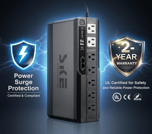 SKE SMART KEY ENERGY SKE 425VA/240W UPS Battery Backu Surge Protector for Computer UPS Battery Backup Uninterruptible Power Supply…, VL425 - Image 5