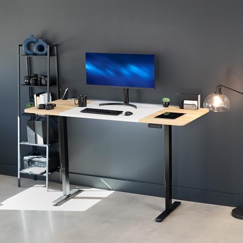 VIVO White/Light Wood 71 x 30 in Standing Desk, DESK-KIT-E2B7WC - Image 2