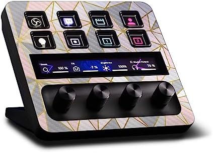 MightySkins Carbon Fiber Skin Compatible with Elgato Stream Deck + - Rose Gold Polygon | Protective, Durable Textured Carbon Fiber Finish | Easy to Apply, Remove, and Change Styles | Made in The USA by MIGHTY+SKINS