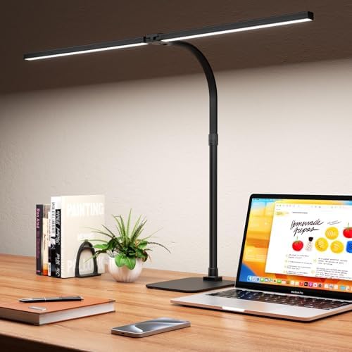 LED Desk Lamp Architect Task Light Dual Head Modern Flexible Gooseneck Tall by Kaulsoue